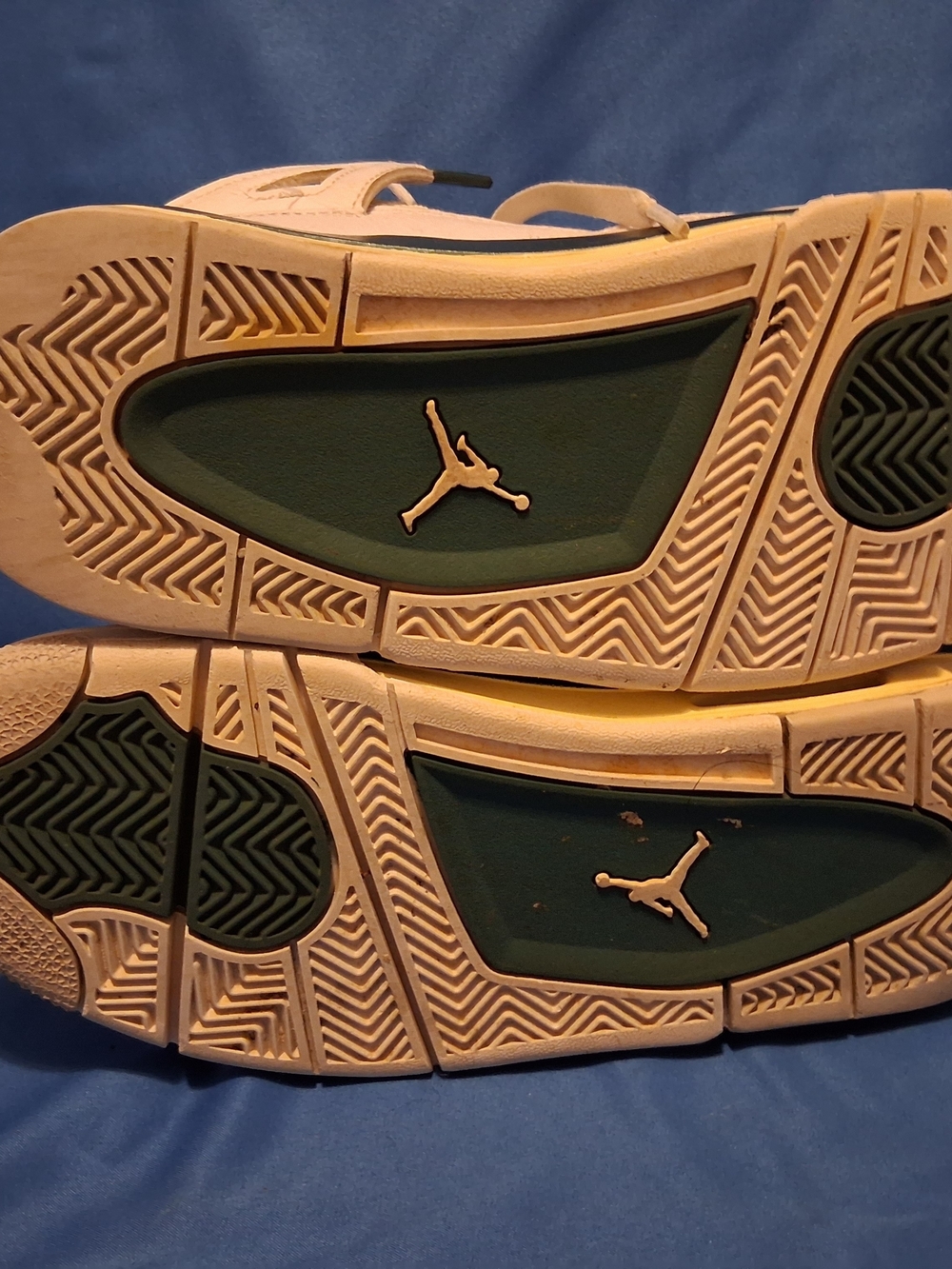 Jordan Air Jordan 4 Kids Mid Top Lace-Up Leather White/Green US 5 FQ8213-103 - Picture 5 of 7